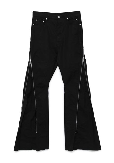 Pantaloni svasati con zip in nero Rick owens - uomo